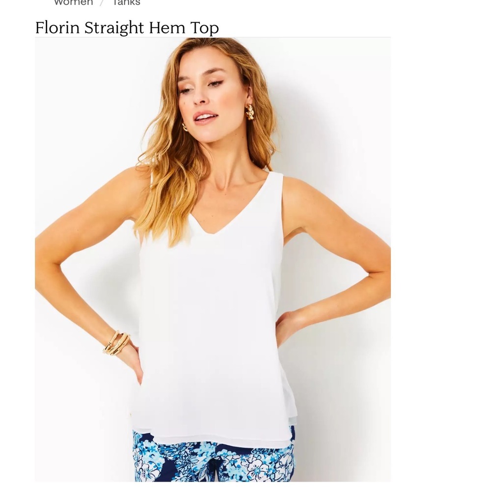 LILLY PULITZER FLORIN SLEEVELESS TOP IN WHITE